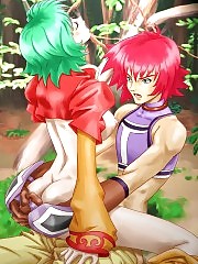 Depraved hentai bitches get their bodies glazed with cum