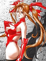 Crazy hentai bitches let their big tits bounce while banged