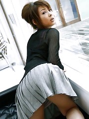 Sakurako hot and sexy Asian teen shyly shows her big tits in her bikini top