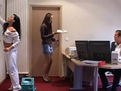 Lingerie Mania presents: Boss fucks secretary and maid