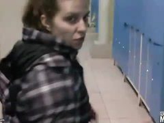 Lingerie Mania presents: Dressing room blowjob from his cute teen gf