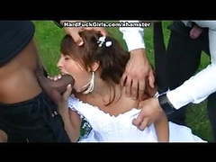 Lingerie Mania presents: The groom the bride fucked hard in the woods