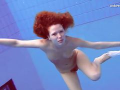 Lingerie Mania presents: Matrosova hot ginger pussy in the pool