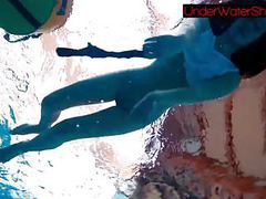 Lingerie Mania presents: Perfect shaved teen in the pool