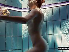 Lingerie Mania presents: Hot big titted teen lera swimming in the pool