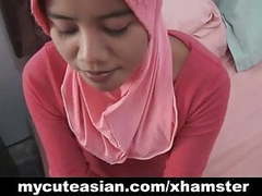 Lingerie Mania presents: Asian amateur in head scarf sucks then fucks