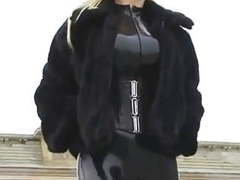 Lingerie Mania presents: Blonde in latex catsuit & fur
