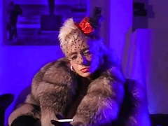 Lingerie Mania presents: Vanessa fetish fully clothed heels nylons garter furs bcbg