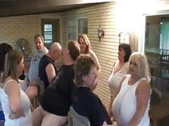 Lingerie Mania presents: Mature bbw sluts sucking cock in group fun