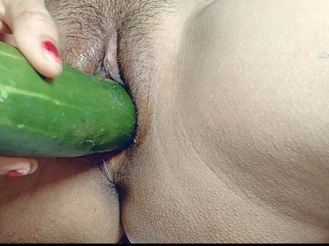 Lingerie Mania presents: I can't get any where big black cock so my small pussy fucked by big cucumber  in hindi