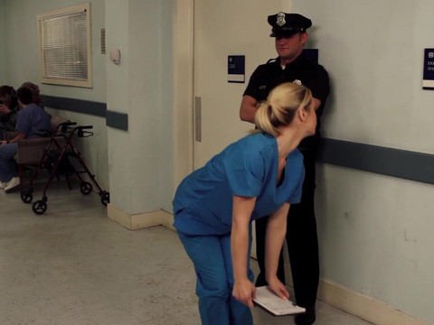 Lingerie Mania presents: Nurse tara lynn fox drops on her knees to give a sloppy blowjob