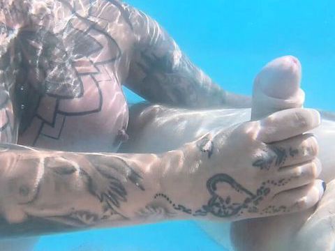 Lingerie Mania presents: Underwater bj pool fun with the creampies