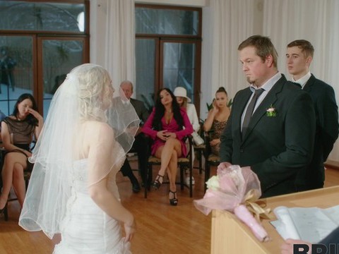 Lingerie Mania presents: Dirty bride kristy waterfall rides a lover while people watch