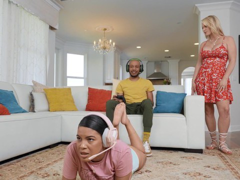 Lingerie Mania presents: Gamer dude fucks cock hungry blonde cougar rachael cavalli