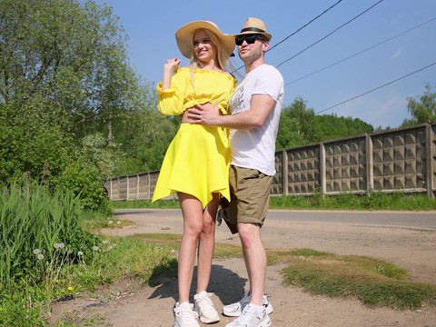 Lingerie Mania presents: Blonde novella night gets fucked from behind in public - hd