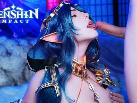 Lingerie Mania presents: Genshin impact. layla swallows a big cock down her throat - mollyredwolf