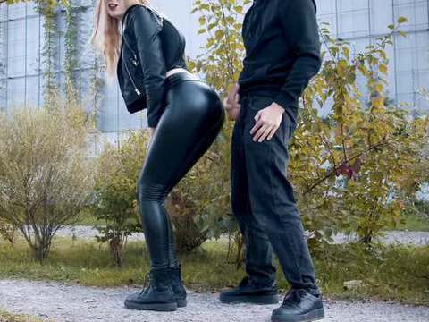Lingerie Mania presents: He cums on my latex leggings in public! - clothedpleasures