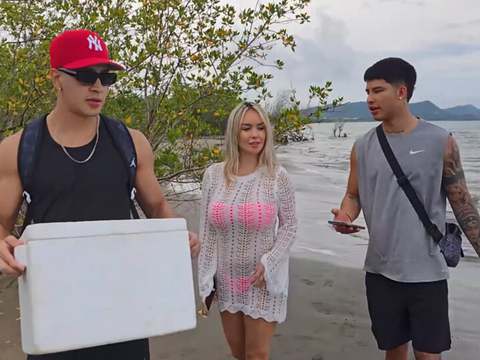 Lingerie Mania presents: Threesome on the beach with stepbrothers - danner mendez - tatiana alvarez - max betancur