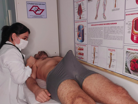 Lingerie Mania presents: Patient's erection right in front of the nurse