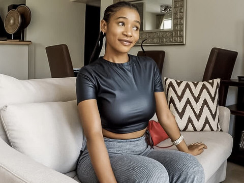 Lingerie Mania presents: Amateur ebony model tricked to suck white cock at couch casting call