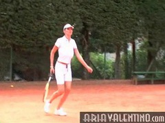 Lingerie Mania presents: Aria valentino plays tennis outdoors