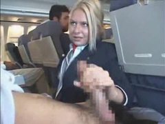 Lingerie Mania presents: Customers get handjob from stewardess