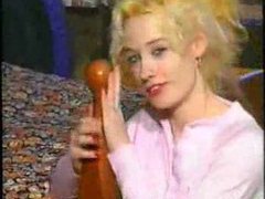 Lingerie Mania presents: Blonde girl rides her big bedpost