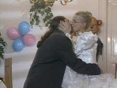 Lingerie Mania presents: Bride in glasses has cock in her ass