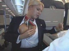 Lingerie Mania presents: Stewardess makes his cock feel good