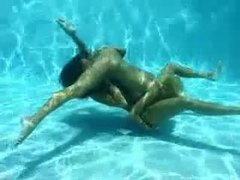 Lingerie Mania presents: Lesbian sex underwater looks amazing
