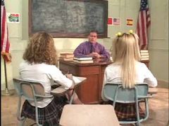 Lingerie Mania presents: Schoolgirls on the desk having teacher sex