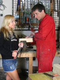 Lingerie Mania presents: Blonde teenage beauty fucking her old and horny handyman