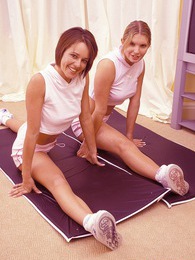 Lingerie Mania presents: Two lesbian fitnessing horny hotties end up fucking hard