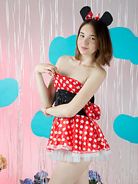 Lingerie Mania presents: Breathtaking slender chick got rid of innocent clothing quickly and spread those smooth legs while showing her moist areas.
