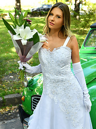 Lingerie Mania presents: Naughty bride Rebecca Volpetti takes a photographer assistant's stiff dick